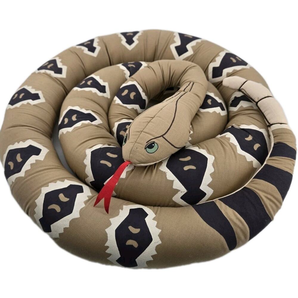 Vintage Handmade 80s Angelitos El Salvador Rattlesnake Large Plush Tail Rattles
